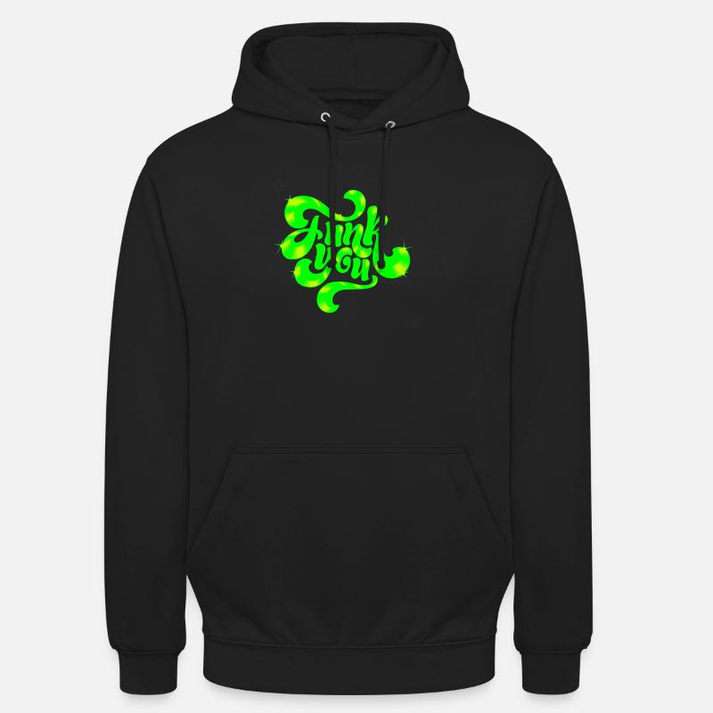 Conception de texte punk néon vert - Sweat-shirt à capuche unisexe - noir