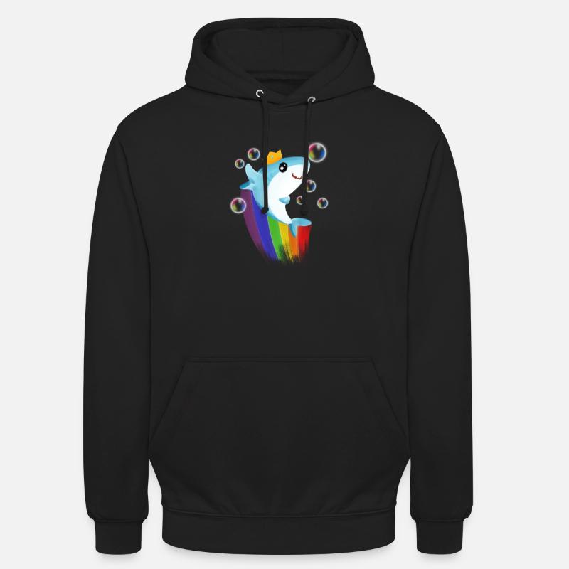 Rainbow Shark - Unisex Hoodie - black
