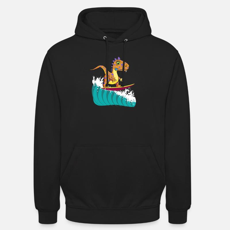 dino surf cool #2 - Sweat-shirt à capuche unisexe - noir