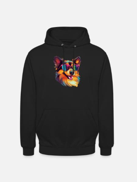 Funny dog with sunglasses - Unisex Hoodie - black
