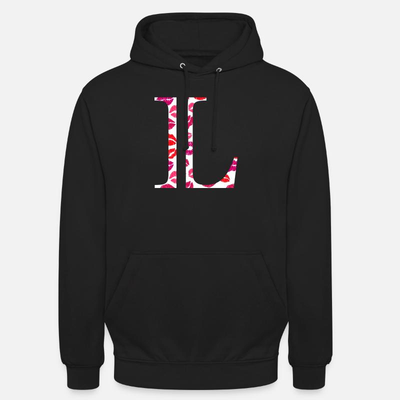 Lettre l bisous - Sweat-shirt à capuche unisexe - noir