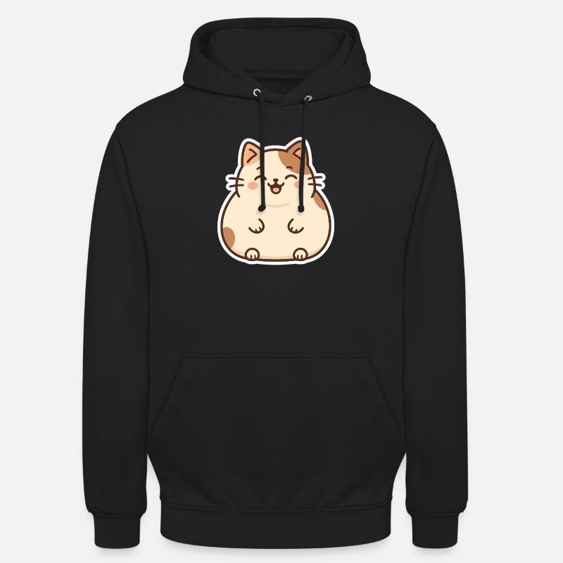 Chat gras mignon - Sweat-shirt à capuche unisexe - noir