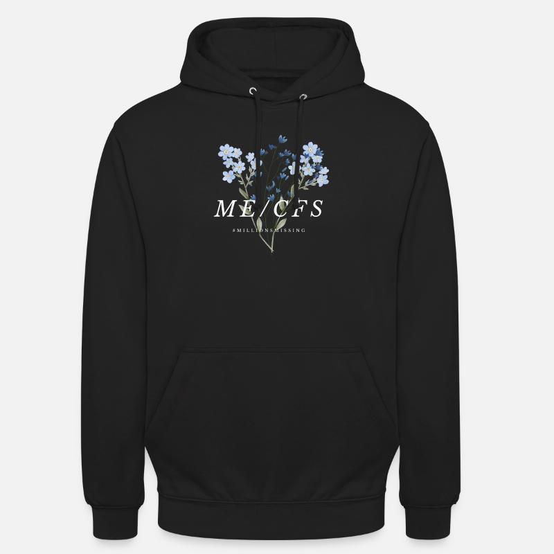 ME/CFS Fleurs blanches - Sweat-shirt à capuche unisexe - noir