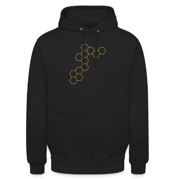 Waben - Unisex Hoodie - Schwarz - Vorne - Alina (178cm) & Michal (187cm)