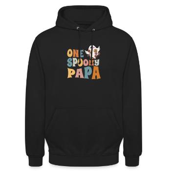Un Spooky Papa Halloween - Sweat-shirt à capuche unisexe - noir - Devant - Alina (178cm) & Michal (187cm)