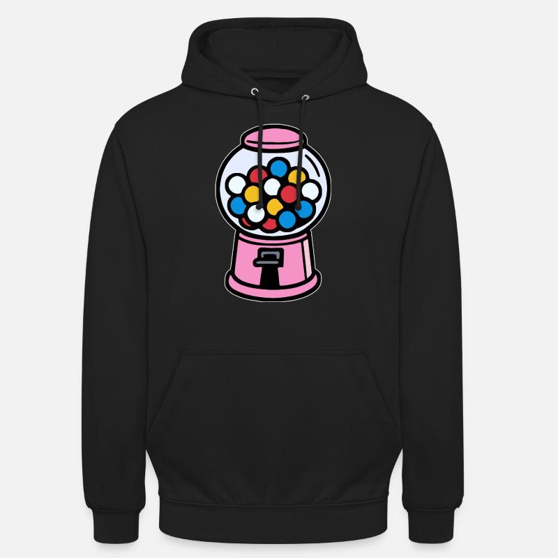 Pinker Retro Kaugummiautomat - Unisex Hoodie - Schwarz