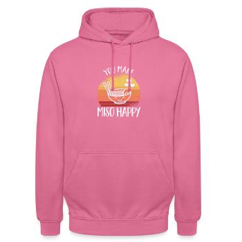 Soupe Miso Japon Cuisine japonaise Kücke - Sweat-shirt à capuche unisexe - rose - Devant - Alina (178cm) & Michal (187cm)