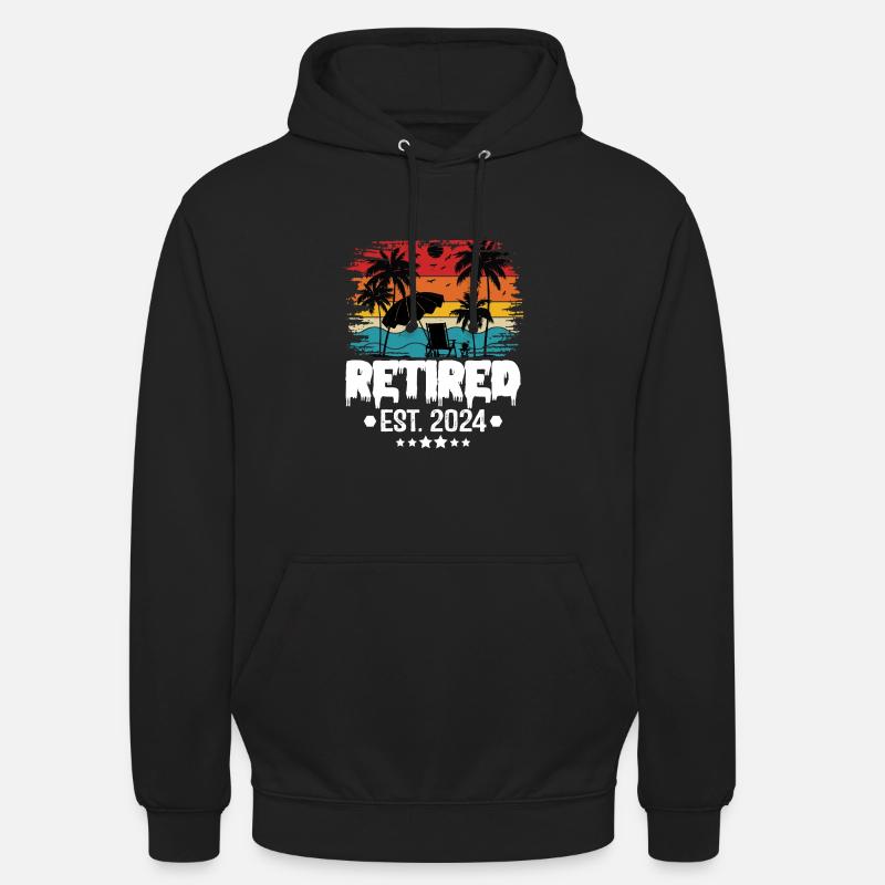 Retraité 2024 - Sweat-shirt à capuche unisexe - noir