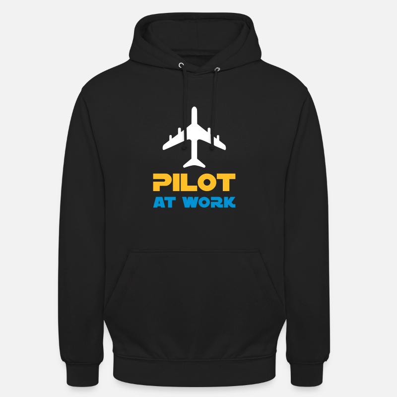 Pilot at work (Flugzeug) - Unisex Hoodie - Schwarz