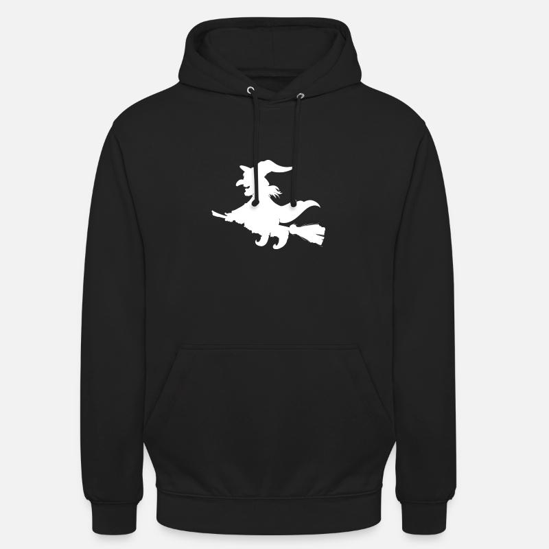 Sorcière sur balai - Sweat-shirt à capuche unisexe - noir