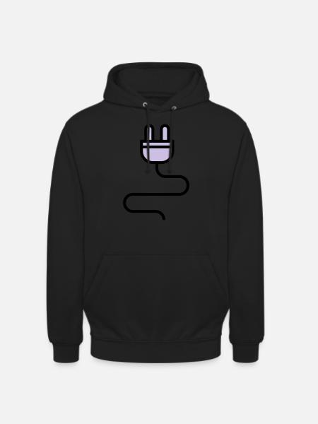 Câble d'alimentation, fiche - Sweat-shirt à capuche unisexe - noir