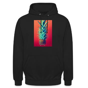 Pineapple painted with crayons - Unisex Hoodie - black - Front - Alina (178cm) & Michal (187cm)