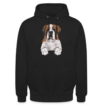 St. Bernard St. Bernard Dog Dog - Bluza z kapturem typu unisex - czarny - Przód - Alina (178cm) & Michal (187cm)