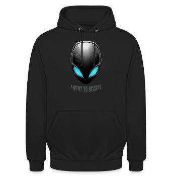 I want to believe - Unisex Hoodie - Schwarz - Vorne - Alina (178cm) & Michal (187cm)