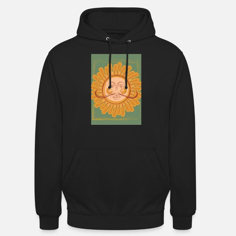 Sonne mit Bart - Unisex Hoodie - Schwarz