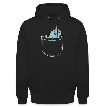 Narval Licorne Baleine - Sweat-shirt à capuche unisexe - noir - Devant - Alina (178cm) & Michal (187cm)