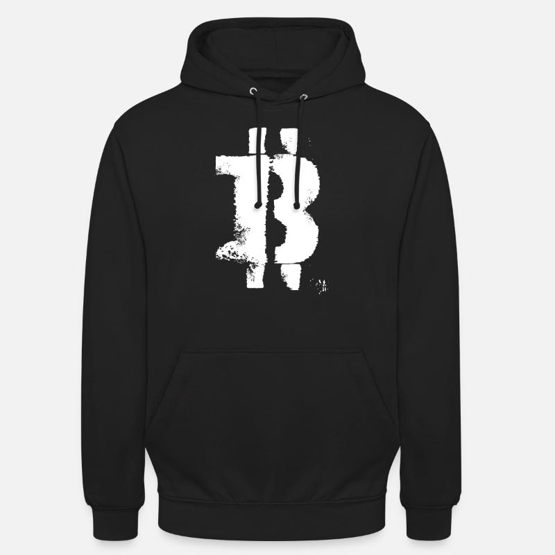 B comme Bitcoin Blanc - Sweat-shirt à capuche unisexe - noir