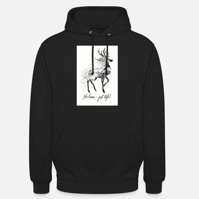 Hirsch Tier Spruch Geschenk - Unisex Hoodie - Schwarz