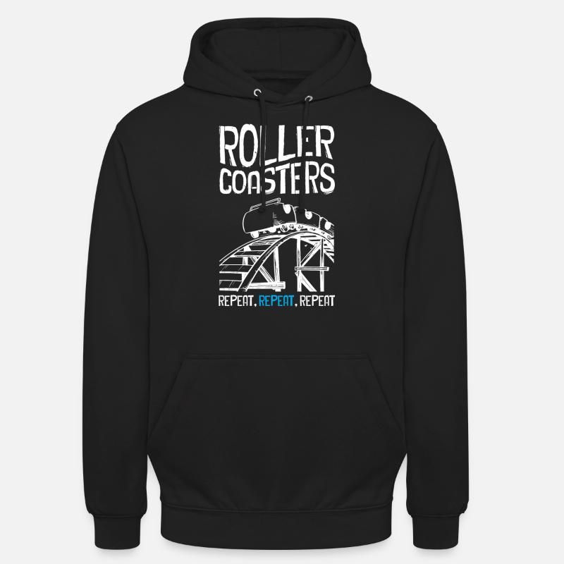 Roller Coaster Repeat - Unisex Hoodie - Schwarz