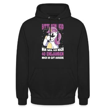 Rubinhochzeit 40 Jahre Verheiratet Ehe Jubiläum - Unisex Hoodie - Schwarz - Vorne - Alina (178cm) & Michal (187cm)