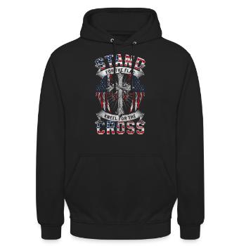 USA Stolz Nation Amerikanisch - Unisex Hoodie - Schwarz - Vorne - Alina (178cm) & Michal (187cm)