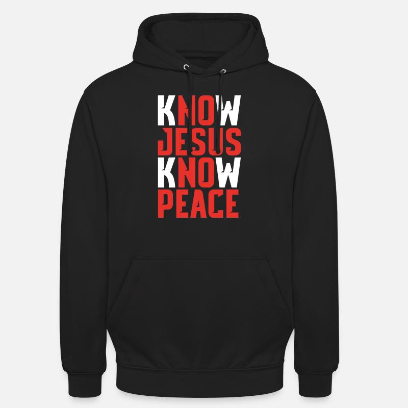 Know Jesus Know Peace - Sweat-shirt à capuche unisexe - noir