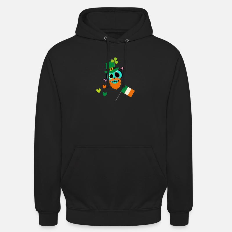 trèfle, trèfles, ire, crâne - Sweat-shirt à capuche unisexe - noir