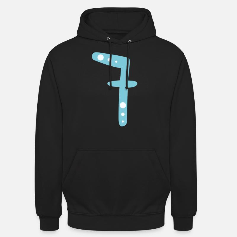 Numéro 7 - Sweat-shirt à capuche unisexe - noir