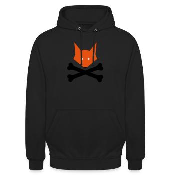 Fox N´ Bones - Unisex Hoodie - Schwarz - Vorne - Alina (178cm) & Michal (187cm)