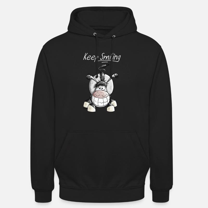Keep Smiling Âne - Sweat-shirt à capuche unisexe - noir