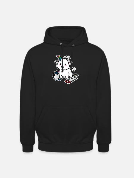 Unicorn DIY Kawaii Schattig Steenbok Geit grappig - Uniseks hoodie - zwart