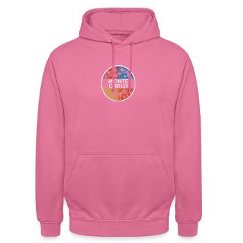 Monte Carlo Élégant Vacances Souvenir Palmier - Sweat-shirt à capuche unisexe - rose - Devant - Alina (178cm) & Michal (187cm)