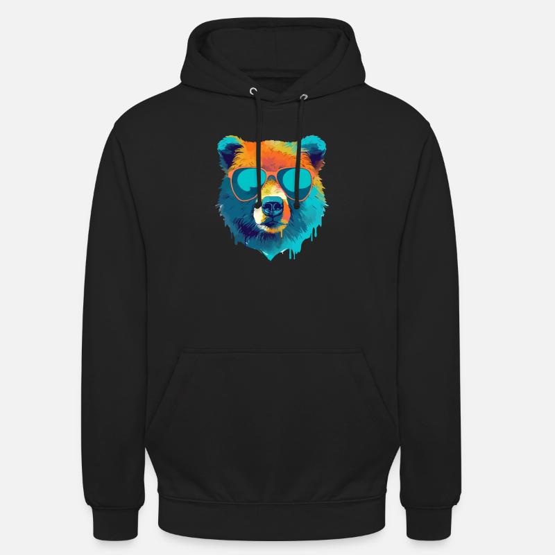 Bill the bespectacled bear - Unisex Hoodie - black