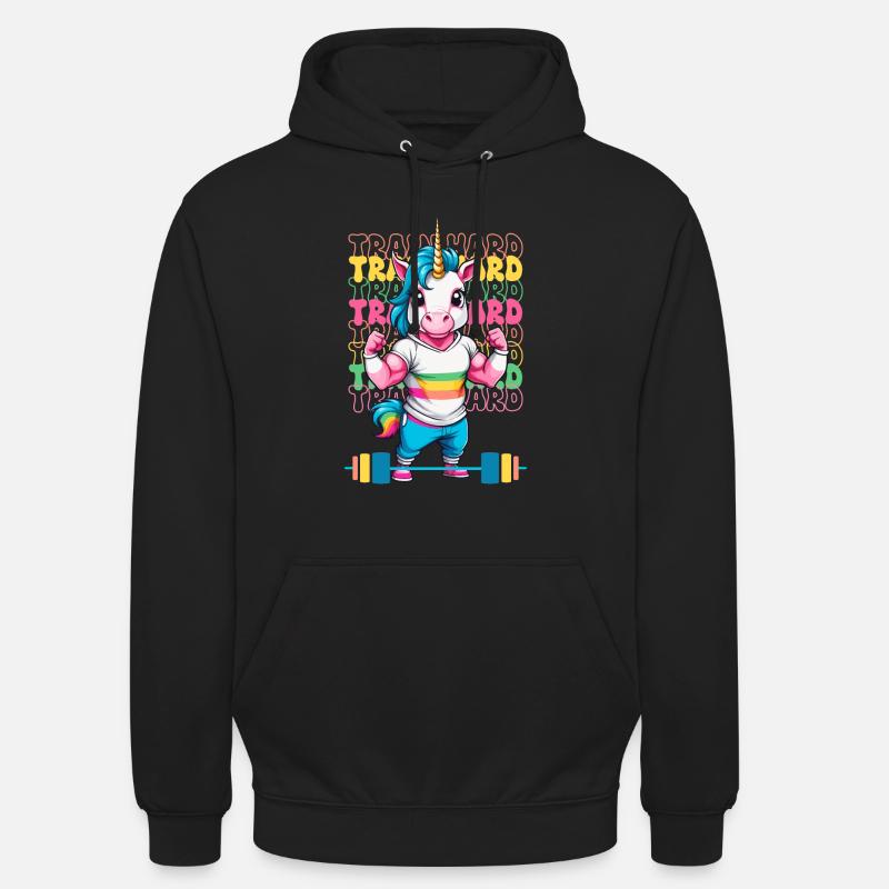 Bodybuilder Einhorn - Unisex Hoodie - Schwarz