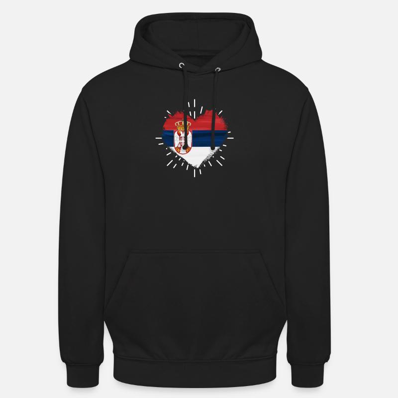 Serbe Serbe Serbie - Sweat-shirt à capuche unisexe - noir