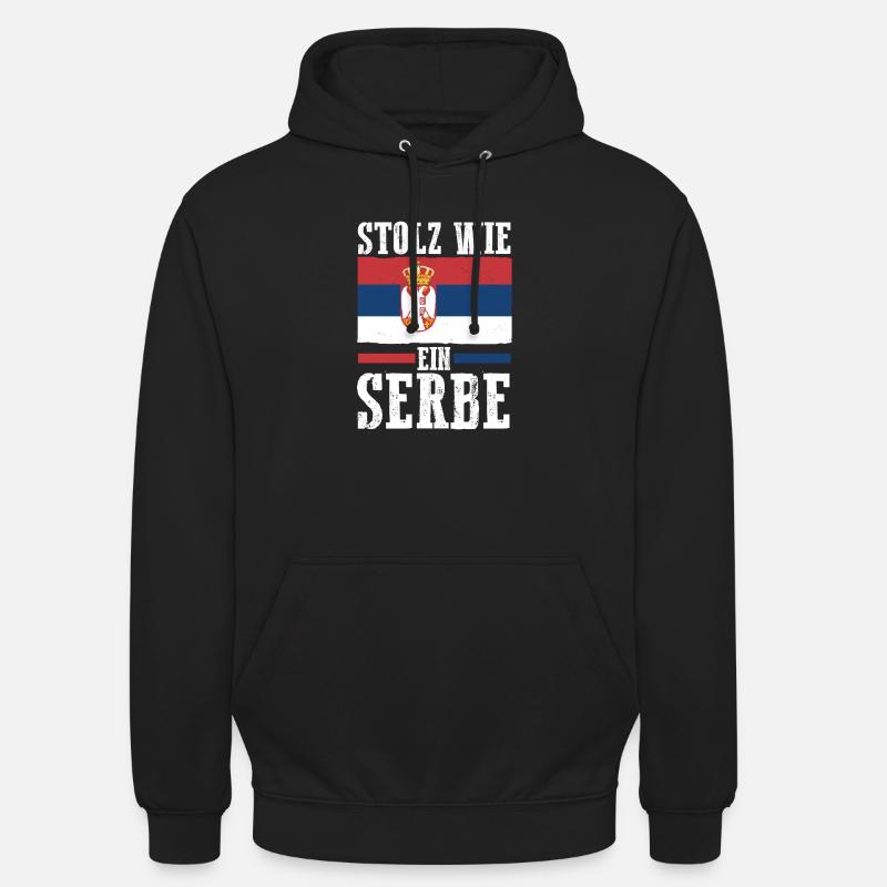 Serbe Serbe Serbie - Sweat-shirt à capuche unisexe - noir