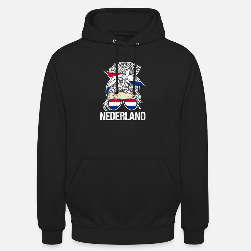 Pays-Bas Pays-Bas - Sweat-shirt à capuche unisexe - noir