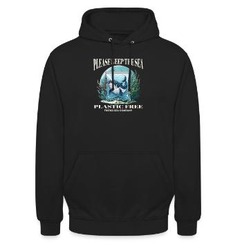 Wale und Plastik - Unisex Hoodie - Schwarz - Vorne - Alina (178cm) & Michal (187cm)