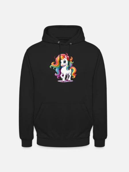 Einhorn anmutig - Unisex Hoodie - Schwarz