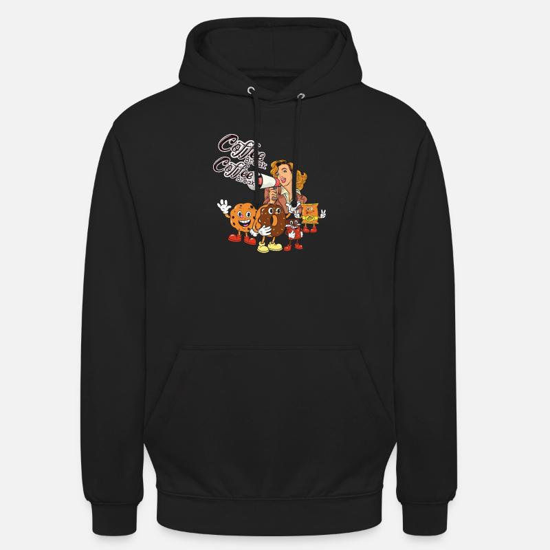 Pause-café – Style rétro et biscuits mignons - Sweat-shirt à capuche unisexe - noir