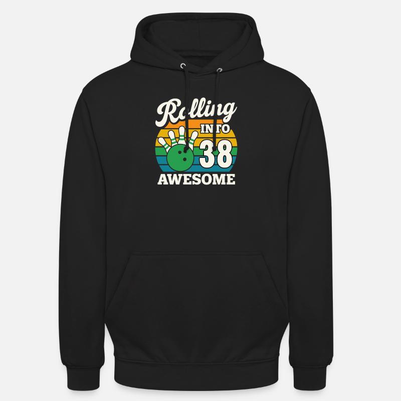 Bowling 38e anniversaire célébration graphique - Sweat-shirt à capuche unisexe - noir