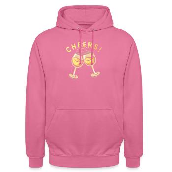 Sektgläser Cheers Party Motiv - Unisex Hoodie - Pink - Vorne - Alina (178cm) & Michal (187cm)