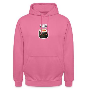 Kawaii Sushi Roll Soy Sticker - Unisex Hoodie - pink - Front - Alina (178cm) & Michal (187cm)