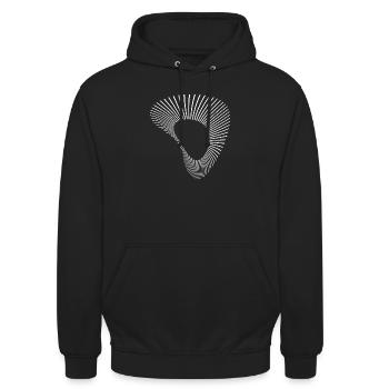 Abstract der Radiallinien-Tropfentropfen - Unisex Hoodie - Schwarz - Vorne - Alina (178cm) & Michal (187cm)