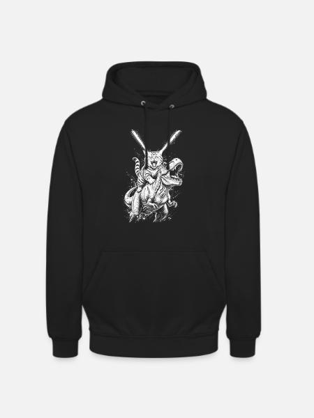 Katzenreitende T-Rex – Laseraugen - Unisex Hoodie - Schwarz