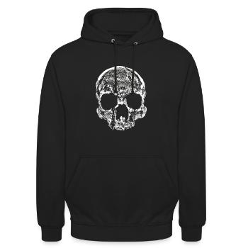Skull - Sweat-shirt à capuche unisexe - noir - Devant - Alina (178cm) & Michal (187cm)