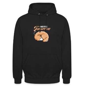 Shiba Inu Tomorrow - Cadeau de chien - Sweat-shirt à capuche unisexe - noir - Devant - Alina (178cm) & Michal (187cm)