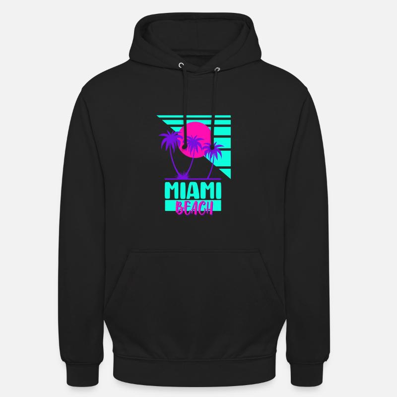 Plage de Miami - Sweat-shirt à capuche unisexe - noir