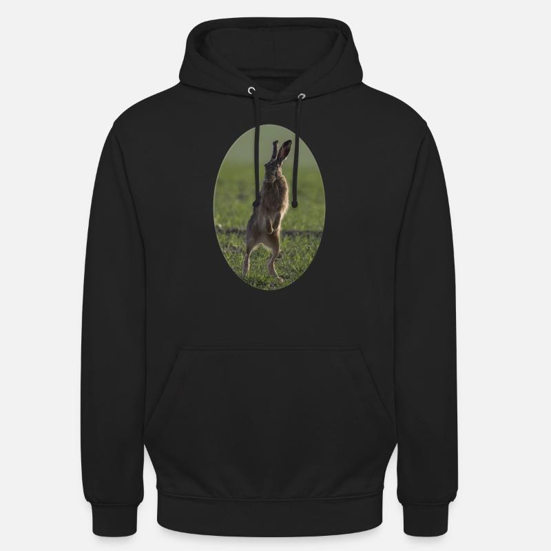 Field hare in the Easter egg - Unisex Hoodie - black