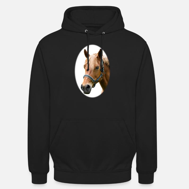 Hest. Hest. - Unisex-hettegenser - svart